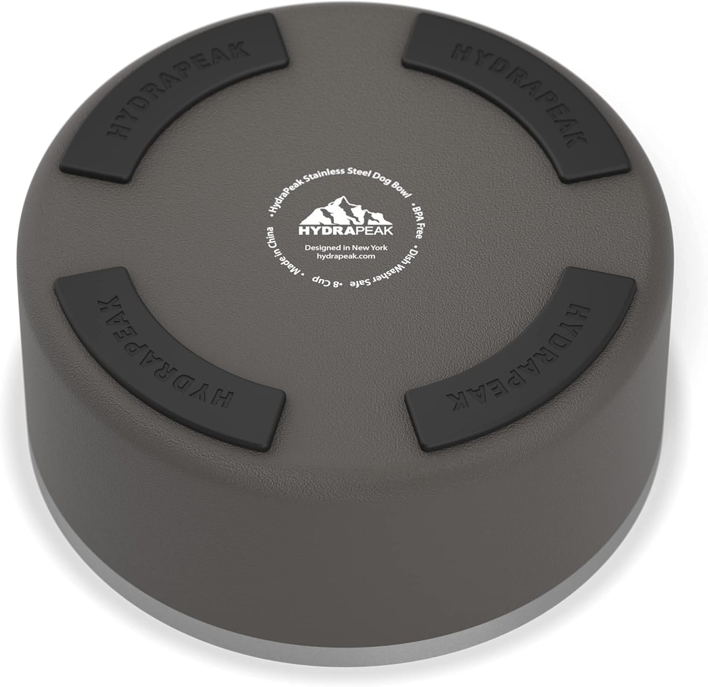Dog Bowl; Non Slip Stainless Steel; Water and Food Dish; Large Sized and Small Dogs; 32Oz 64Oz; Multiple Sizes | 8 Cup | Graphite