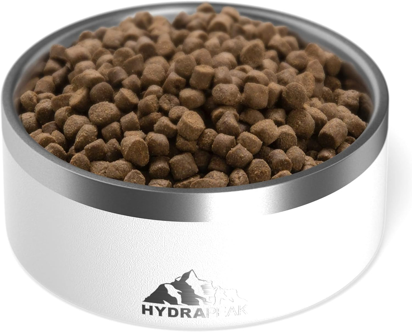 Dog Bowl; Non Slip Stainless Steel; Water and Food Dish; Large Sized and Small Dogs; 32Oz 64Oz; Multiple Sizes; 4 Cup | White