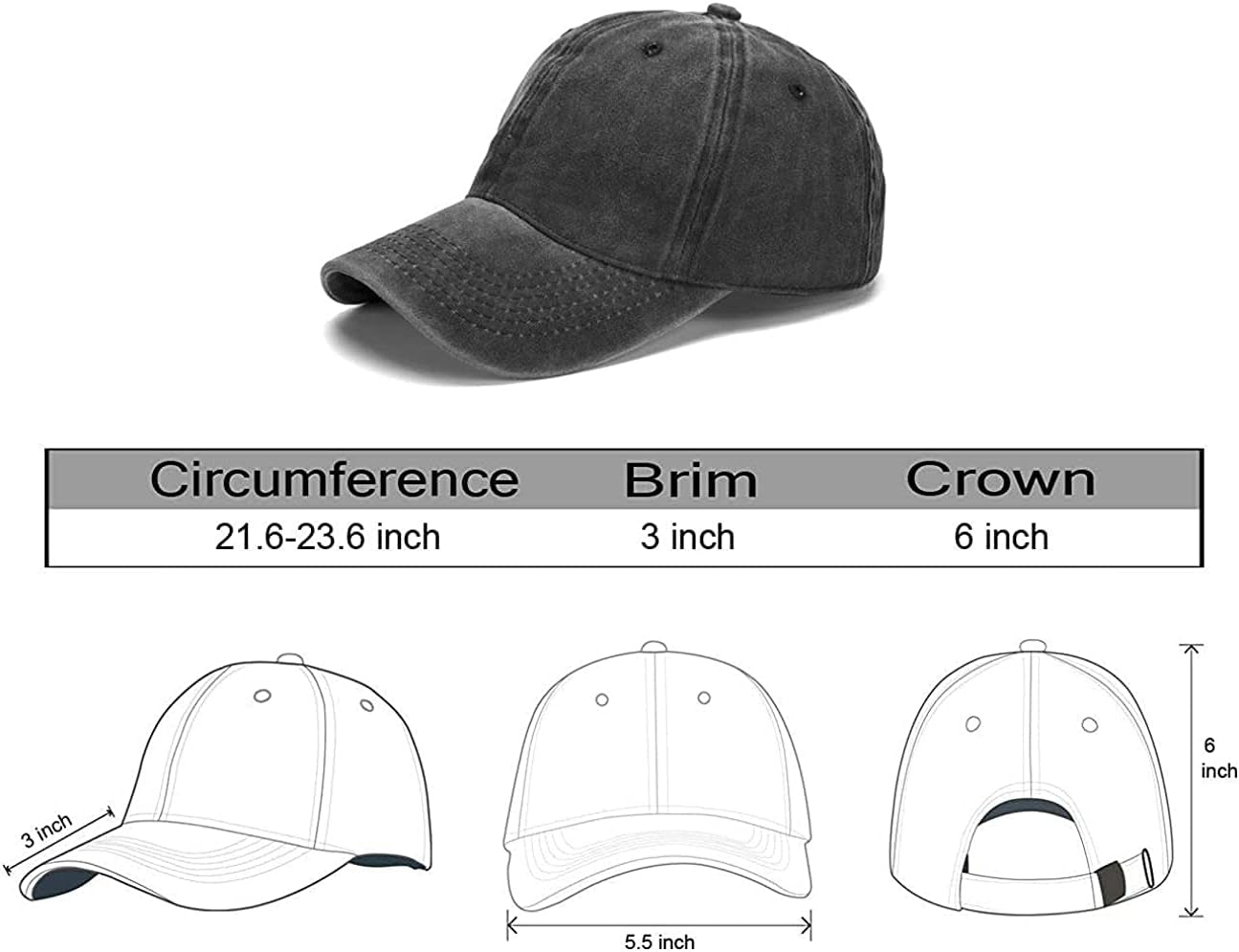 Women'S Embroidered Dog Mom Hat Adjustable Denim Baseball Cap