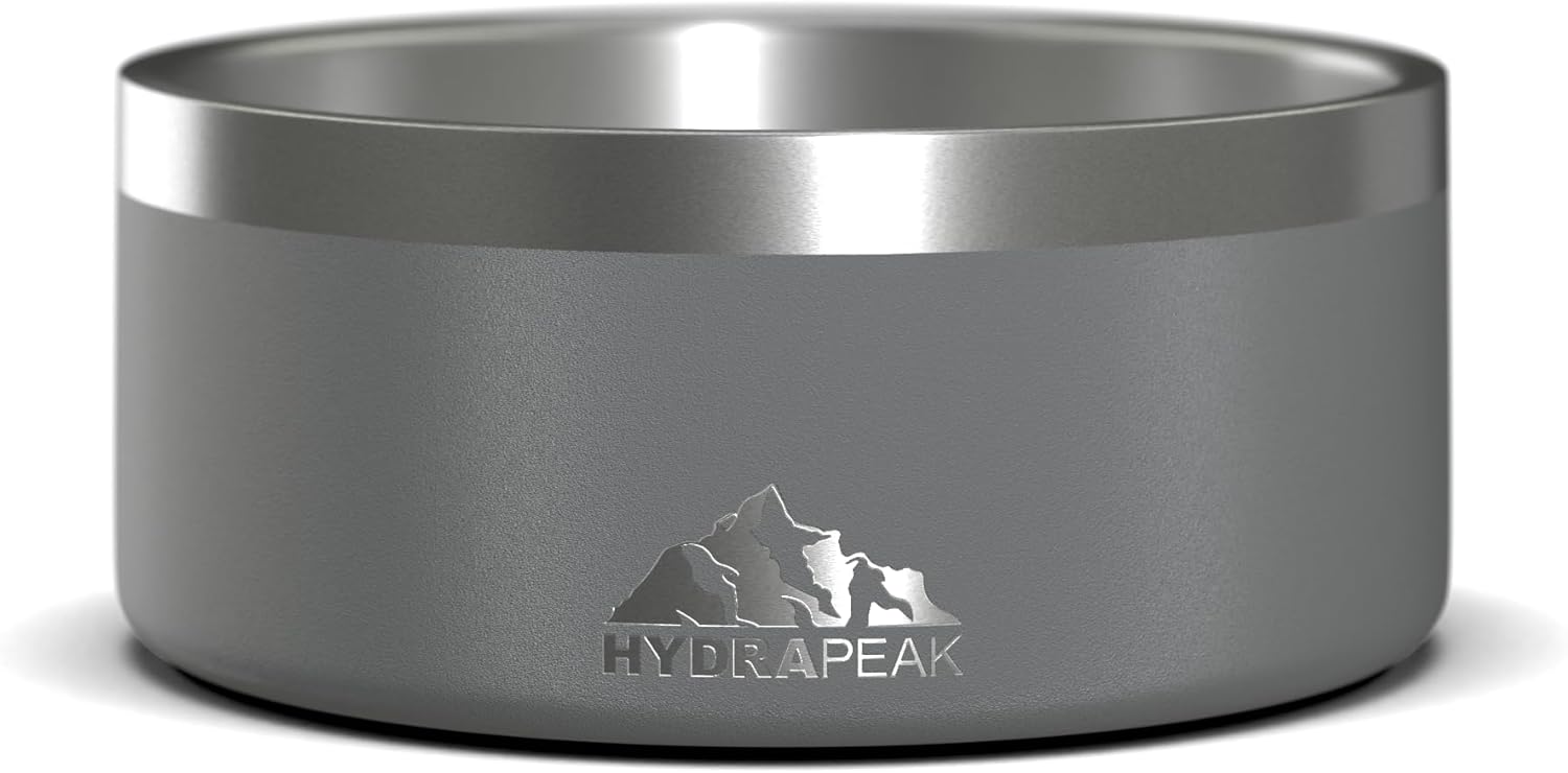 Dog Bowl; Non Slip Stainless Steel; Water and Food Dish; Large Sized and Small Dogs; 32Oz 64Oz; Multiple Sizes; 4 Cup | White