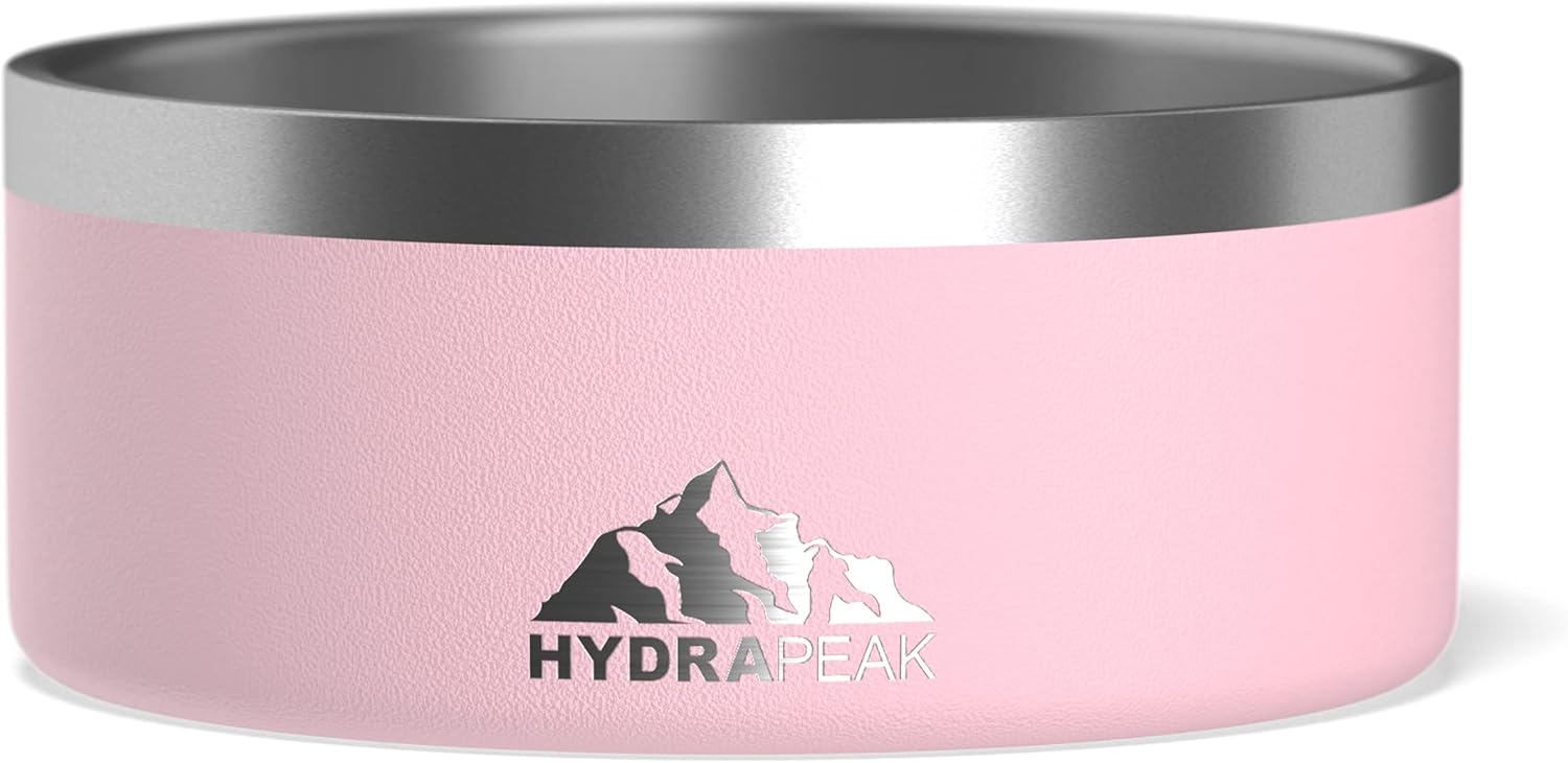Dog Bowl; Non Slip Stainless Steel; Water and Food Dish; Large Sized and Small Dogs; 32Oz 64Oz; Multiple Sizes; 4 Cup | White