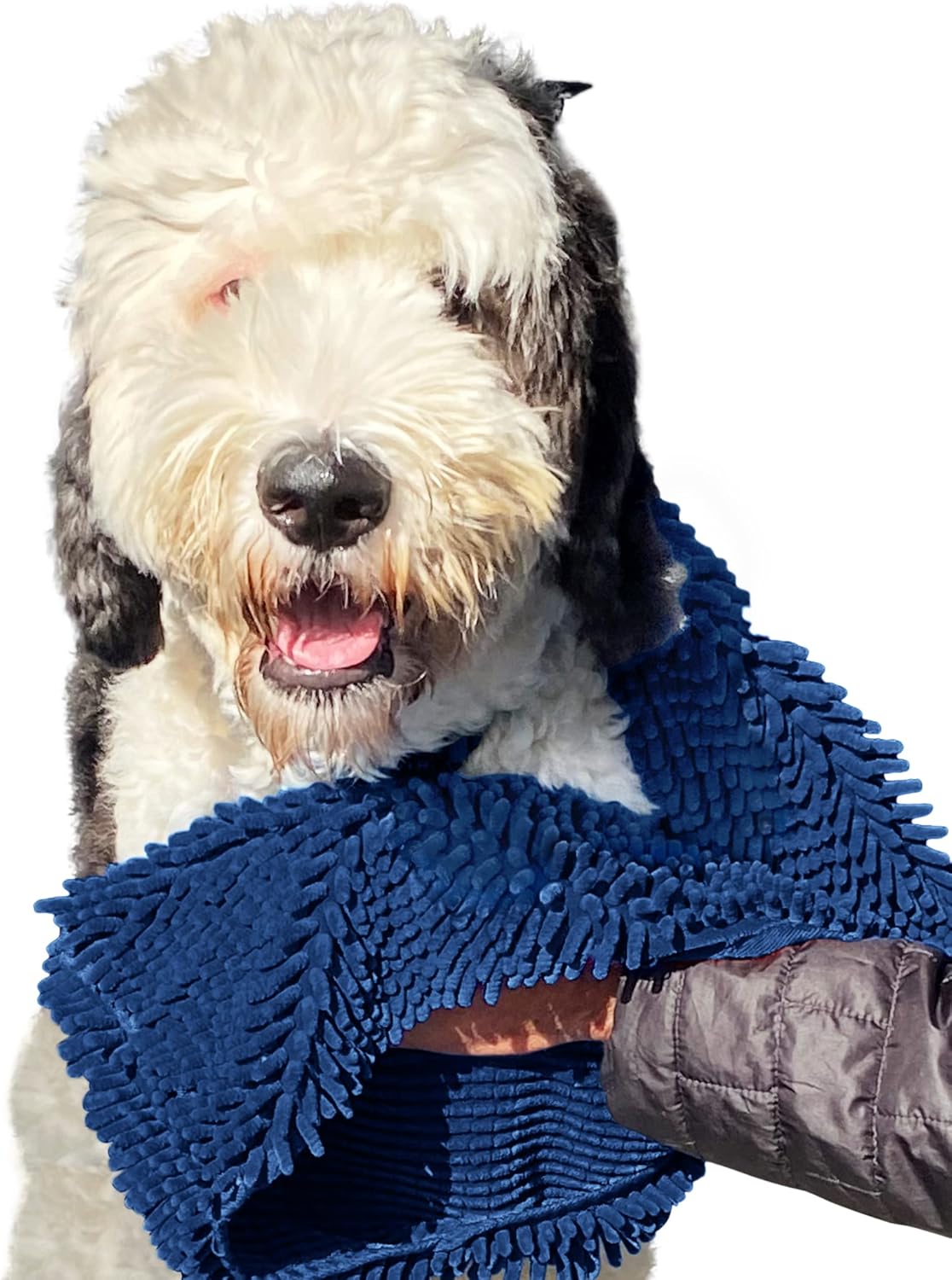 Soggy Doggy Super Shammy Dog Towel - Microfiber Chenille Towel for Drying Dogs and Cleaning Paws - Fast Drying with Hand Pockets for Ease (Gray, 31” X 14”)