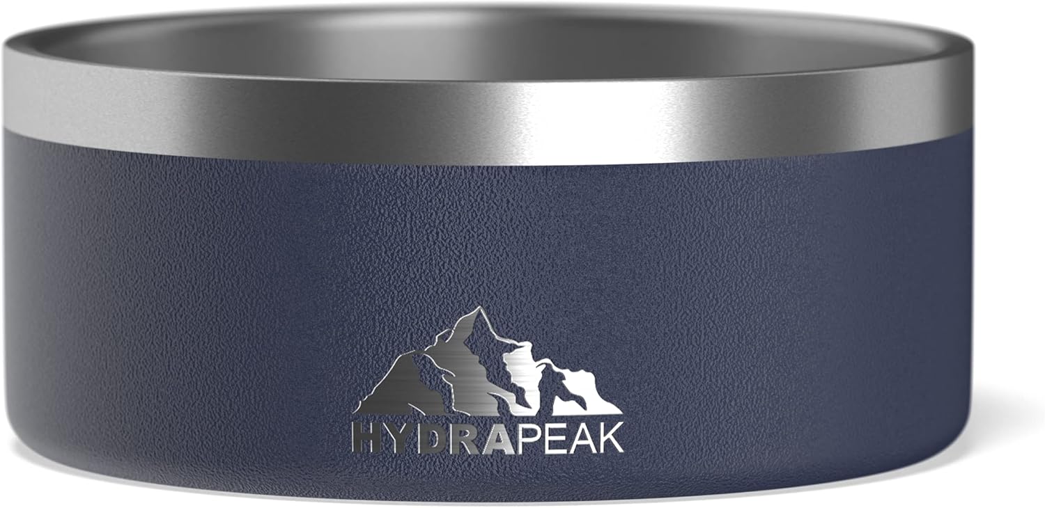 Dog Bowl; Non Slip Stainless Steel; Water and Food Dish; Large Sized and Small Dogs; 32Oz 64Oz; Multiple Sizes; 4 Cup | White