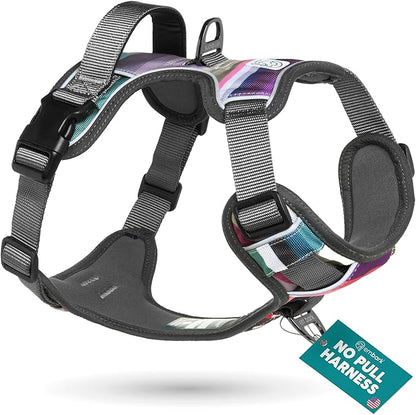 Embark Adventure Dog Harness, Reflective Trim No Pull Dog Harness Medium Sized Dogs - Military Grade Nylon, Front Clip with Gel Lined Handle.