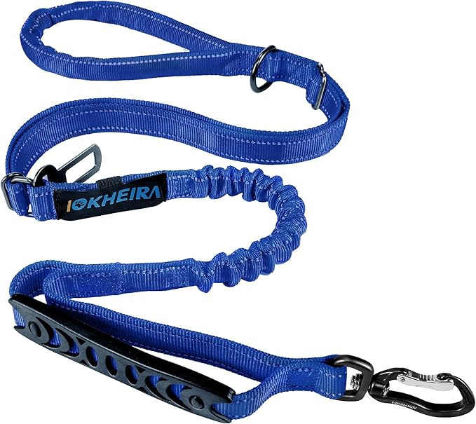 Multifunctional Leash with Car Seatbelt for Large, Medium Dogs, Adjustable, 4-6 FT Strong Bungee Leash