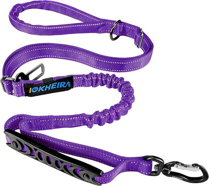 Multifunctional Leash with Car Seatbelt for Large, Medium Dogs, Adjustable, 4-6 FT Strong Bungee Leash