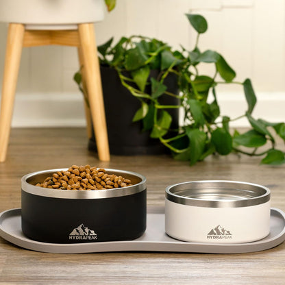 Dog Bowl; Non Slip Stainless Steel; Water and Food Dish; Large Sized and Small Dogs; 32Oz 64Oz; Multiple Sizes | 8 Cup | Graphite